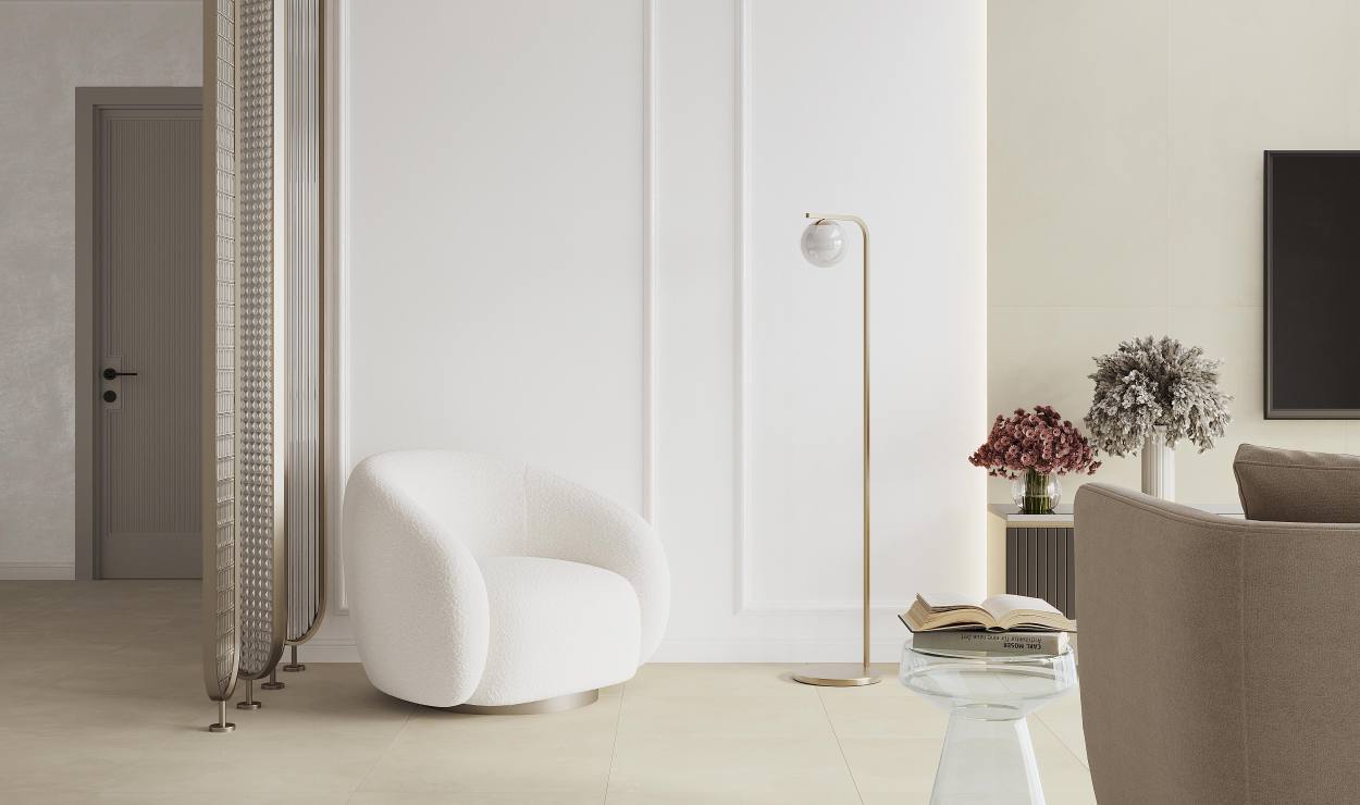 Новые тренды в использовании керамогранита в интерьере: коллекция Evolution Crema от LAPARET